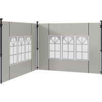 Outsunny Gazebo Side Panels, Sides Replacement with Window for 3x3(m) or 3x6m Gazebo Canopy, 2 Pack, White Aosom UK