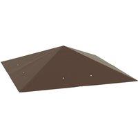 Outsunny 3 x 3(m) Gazebo Canopy Replacement Cover, Garden Gazebo Roof Replacement with Drain Holes, 370g/?, UPF30+, TOP COVER ONLY, Brown