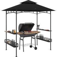 Outsunny 150 x 240cm BBQ Grill Gazebo, with Shelves - Grey