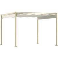 Outsunny 3 x 3(m) Garden Pergola with Retractable Roof and Magnetic Fixture, Outdoor Gazebo Pergola Kit Sun Shade Canopy, UPF30+, Khaki