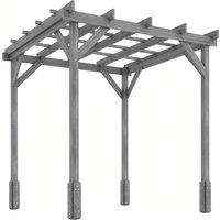 Outsunny 2 x 2m Wooden Pergola Kit, Decorative Garden Gazebo Shelter with Stable Structure for Climbing Vines, Flowers, Grey