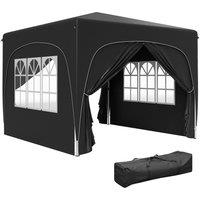 Outsunny 3 x 3m Pop-Up Gazebo Shelter, with Accessories - Black