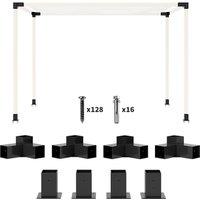 Outsunny Pergola Kit, DIY Pergola Brackets with 3-Way Pergola Corner Brackets and Post Base for 3.6" x 3.6" Lumber, 8 PCS Includes Screws