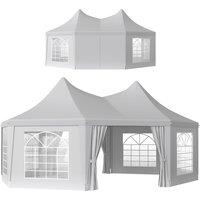 Outsunny 6.8 x 5m Octagonal Marquee Gazebo - White