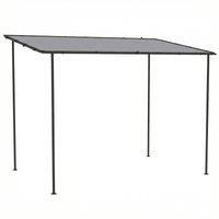 Outsunny 3 x 2 m Lean to Garden Pergola, Metal Frame Gazebo Pergola with UPF30+ Protection, Sloped Roof, Drainage Holes, Grey