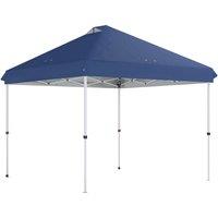 Outsunny 3 x 3 m Pop Up Gazebo with Wheels, UPF50+ One-Touch Outdoor Garden Party Tent Marquee Wedding Awning Canopy, Dark Blue