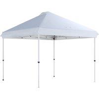 Outsunny 3 x 3 m Pop Up Gazebo with Wheels, UPF50+ One-Touch Outdoor Garden Party Tent Marquee Wedding Awning Canopy, White