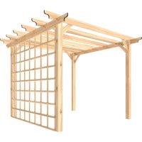 Outsunny 3 x 3 m Wooden Pergola Kit, Garden Pergola Gazebo Arch with Trellis for Climbing Vines, Flowers, Nature Wood Finish