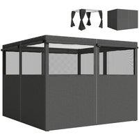 Outsunny 4 Pack Replacement Gazebo Curtains Privacy Panel for Most 3 x 3 m Gazebo, Outdoor Shelter Sidewalls, Dark Grey