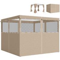 Outsunny 4 Pack Replacement Gazebo Curtains Privacy Panel for Most 3 x 3 m Gazebo, Outdoor Shelter Sidewalls, Khaki
