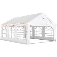 Outsunny 6 x 4 m Party Tent, Heavy Duty Gazebo Canopy with Windows, Outdoor Party Wedding Tent with 4 Removable Sidewalls