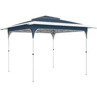 Outsunny 3.5 x 3.5 m Pop Up Gazebo with One-Touch Setup, UPF50+ Double Tier Garden Party Tent Marquee with Carry Bag, Blue