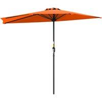 Outsunny Half Round Parasol Umbrella - Orange