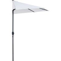 Outsunny 3 m Half Round Umbrella Parasol-White