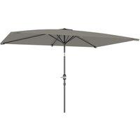 Outsunny 3x2m Patio Parasol Garden Umbrellas Canopy with Aluminium Tilt Crank Rectangular Sun Shade Steel, Light Grey