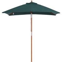 Outsunny Waterproof Garden Umbrella Patio Umbrella Market Parasol, Outdoor Sunshade 6 Ribs w/ Wood and Bamboo Frame, Brown Green Aosom UK