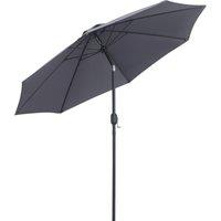 Outsunny Garden Parasol, 2.7M Patio Sun Umbrella, Tilt Shade Shelter Canopy with Aluminium Frame, Charcoal Grey Aosom UK