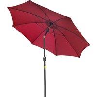 Outsunny Large Garden Umbrella Parasol, 2.6M Wide, UV Protection, Easy Open, Vibrant Red