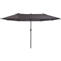 Outsunny Waterproof 4.6m Garden Parasol Double-Sided Sun Umbrella Patio Market Shelter Canopy Shade Outdoor Grey - NO BASE Aosom UK