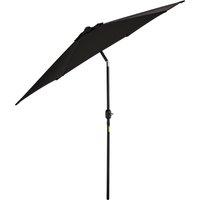 Outsunny Outdoor Garden Parasol with Tilt and Crank Mechanism, 2.6M Sun Shade Umbrella, Aluminium Frame, Black