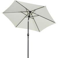 Outsunny Garden Parasol 2.7m Patio Umbrella with Tilt and Crank Mechanism, Aluminium Frame, Cream White Aosom UK