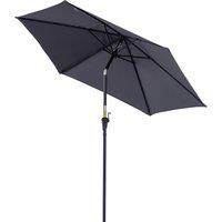 Outsunny Patio Umbrella, 2.7m, Lightweight Aluminium Frame, UV Protection, Grey Aosom UK