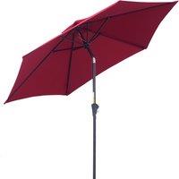 Outsunny Tilting Garden Parasol: Crank-Operated Sun Shade with Aluminium Frame, Wine Red, 2.7M Aosom UK