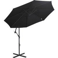 Outsunny Cantilever Parasol, Garden Parasol Cantilever, Hanging Umbrella with Steel Frame for Patio, Black Aosom UK