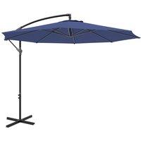 Outsunny 2.45m Overhanging Cantilever Parasol, with Cross Base - Blue