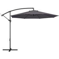 Outsunny 3 m Overhanging Cantilever Parasol, with Cross Base - Grey