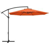 Outsunny 3 m Overhanging Cantilever Parasol, with Cross Base - Orange