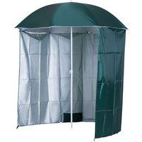 Outsunny 2.2M Fishing Umbrella Parasol W/ Side-Dark Green