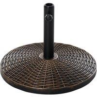 Outsunny Patio Parasol Base: Weighted 25kg Stand for Outdoor Umbrellas, Weather-Resistant, Jet Black Aosom UK