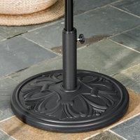 Outsunny Round Parasol Base Heavy Duty Cement Stand Umbrella Holder Garden Aosom UK