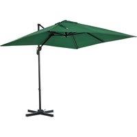 Outsunny Square Garden Parasol: 360 Rotating Umbrella with UV Protection, Lush Green, 245x245cm Aosom UK