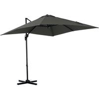 Outsunny 2.5 x 2.5m Patio Offset Parasol Cantilever Umbrella Sun Shade Canopy Shelter 360 Rotation with Crank Handle and Cross Base, Grey