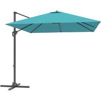 Outsunny Patio Offset Parasol Umbrella - Blue