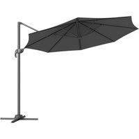 Outsunny 3 x 3(m) Cantilever Parasol with Cross Base, Garden Umbrella with 360 Rotation, Crank Handle and Tilt for Outdoor, Black