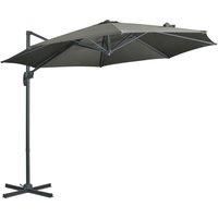 Outsunny Cantilever Parasol: 3x3m with Cross Base, 360 Rotation, Crank Handle & Tilt Function, Grey Aosom UK