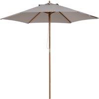 Outsunny 2.5m Wood Garden Parasol Sun Shade Patio Outdoor Wooden Umbrella Canopy Grey Aosom UK