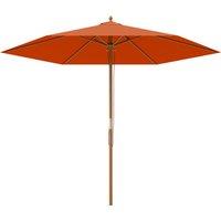 Outsunny 2.5m Wood Garden Parasol Sun Shade Patio Outdoor Wooden Umbrella Canopy Orange