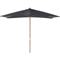 Outsunny Waterproof Wooden Garden Parasol: 2x3m Outdoor Sun Canopy, UV Protection, Dark Grey Aosom UK