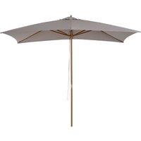 Outsunny 2 x 3m Wooden Parasol Garden Umbrellas Sun Shade Patio Outdoor Umbrella Canopy New (Light Grey)