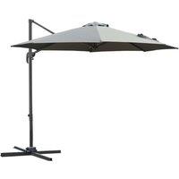 Outsunny Waterproof 3(m) Patio Offset Parasol Roma Umbrella Cantilever Hanging Sun Shade Canopy Shelter 360 Rotation w/ Cross Base Aosom UK