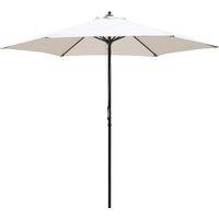 Outsunny 2.8m Garden Parasol Umbrella, Round Outdoor Market Table Umbrella, Parasol Patio Umbrella, 6 Ribs Manual Push, Sun Shade Canopy, Off-White