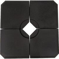 Outsunny HD Polyethylene Sand or Water Fillable Parasol Base Black Aosom UK