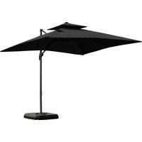 Outsunny Waterproof 3 x 3(m) Garden Cantilever Roma Parasol with Crank and Tilt, Square Overhanging Patio Umbrella with 360Rotation Aosom UK