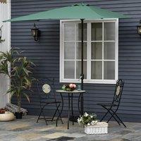 Outsunny Waterproof Semi-Circular Balcony Sunshade: Crank Handle, 2.3m Span, Verdant Green (Base Excluded) Aosom UK