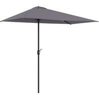Outsunny Balcony Half Parasol Semi Round Umbrella Patio Crank Handle (2.3m, Grey)- NO BASE INCLUDED