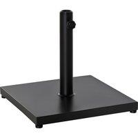 Outsunny Square Parasol Base, Steel Stand with Adjustable Knob, Sturdy Umbrella Holder, Black